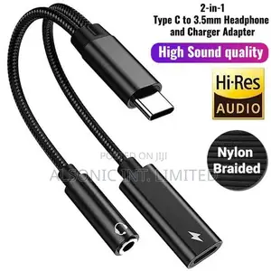 2 in 1 USB C to 3.5mm Headphone Audio and Charger Adapter