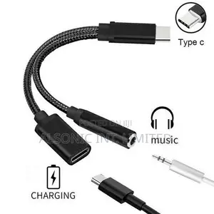 2 in 1 USB C to 3.5mm Headphone Audio and Charger Adapter