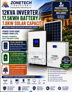 12kva Inverter/17.5kwh Battery/7.8kw Solar Capacity