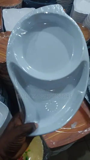 White Divider Plate Ceramic Dozen