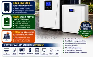 6kva Inverter/5kwh Battery/3.9kw Solar Capacity
