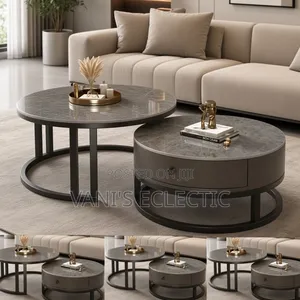 Premium Modern 2-in-1 Marble-Style Center Table Sets (Nesting Tables)