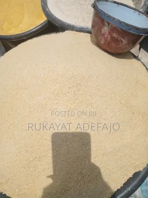 Ijebu Garri in Bag, Dry Yam and Grounded Alubo in Mudu