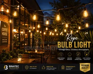Vintage Rope Bulb Light – Warm White LED for Elegant Décor & Ambience