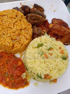 Jollof /Fried Rice and Turkey/Chicken., With Plantain (Optional)