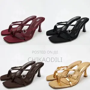 Heart Embellished Heeled Female Slippers