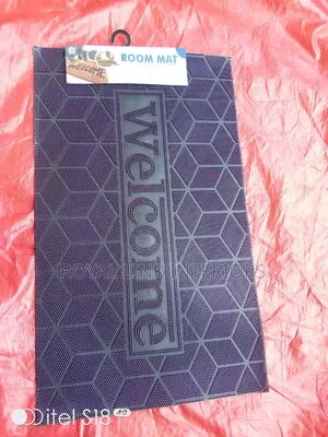 Geometric "Welcome" Rubber Door Mat