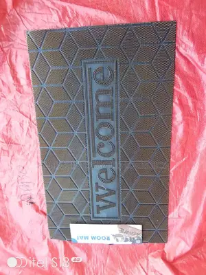 Geometric "Welcome" Rubber Door Mat