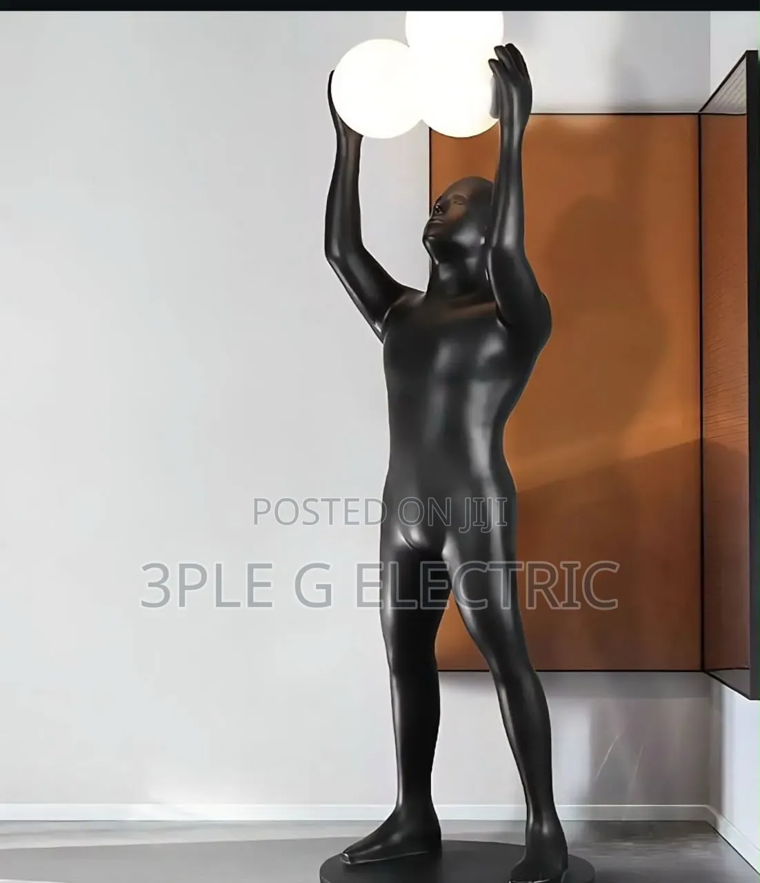 Black and White Humanoid Floor Lamp