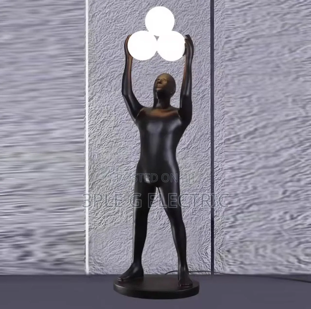 Black and White Humanoid Floor Lamp