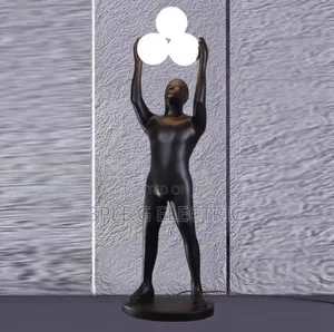 Black and White Humanoid Floor Lamp