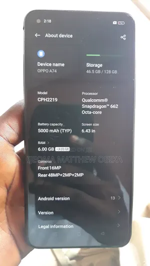 Oppo A74 128 GB Blue