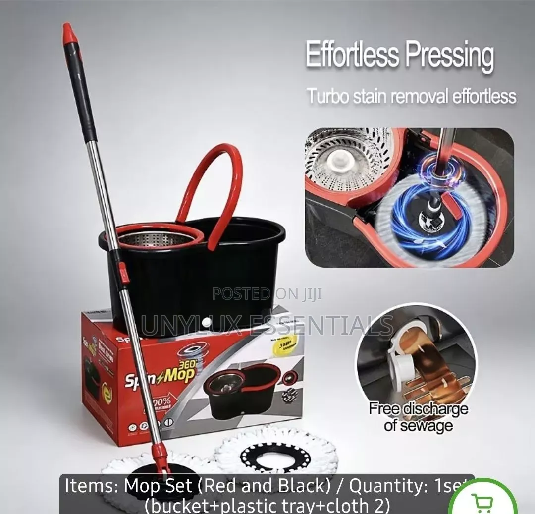 Black 360 Rotating Spin Mop