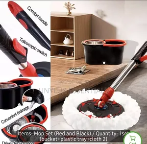 Black 360 Rotating Spin Mop