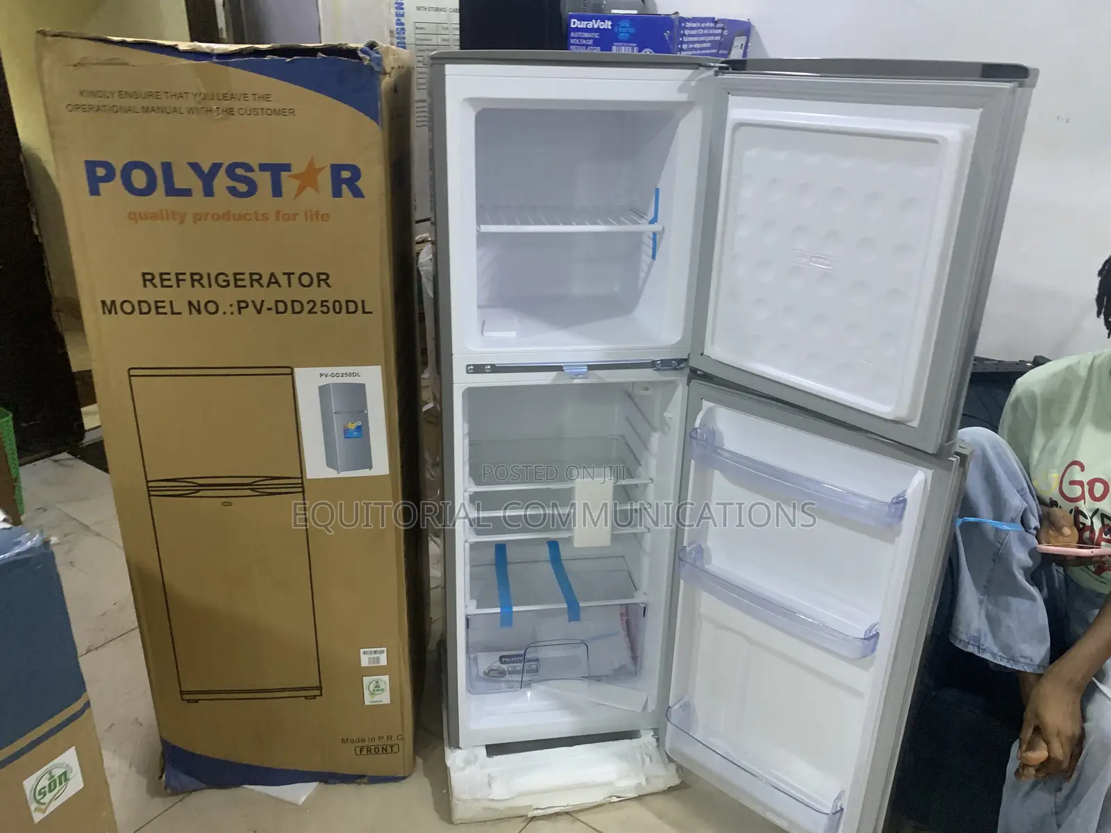 Polystar 250L Modern Double Door Refrigerator