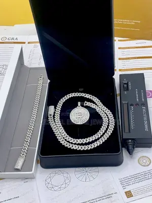 VVS Moissanite Bitcoin Diamond Cuban Necklace & Bracelet 💎