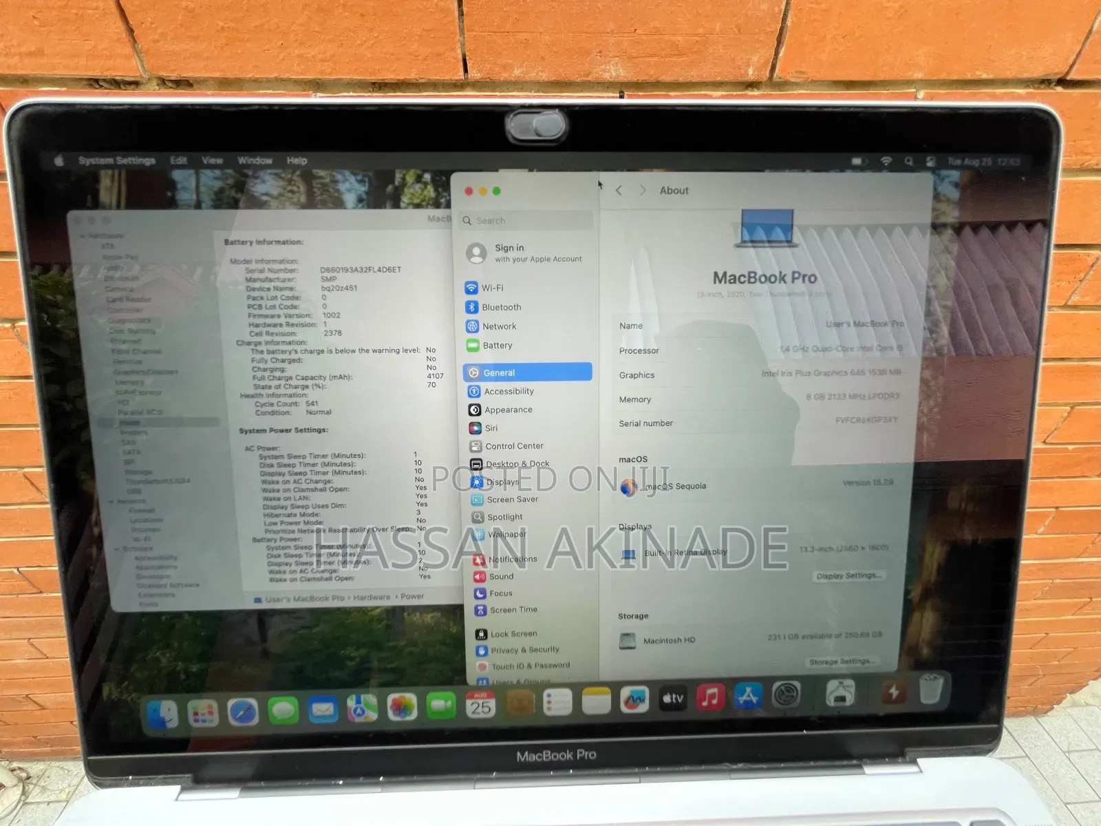 Laptop Apple MacBook Pro 2020 8GB Intel Core i5 SSD 256GB