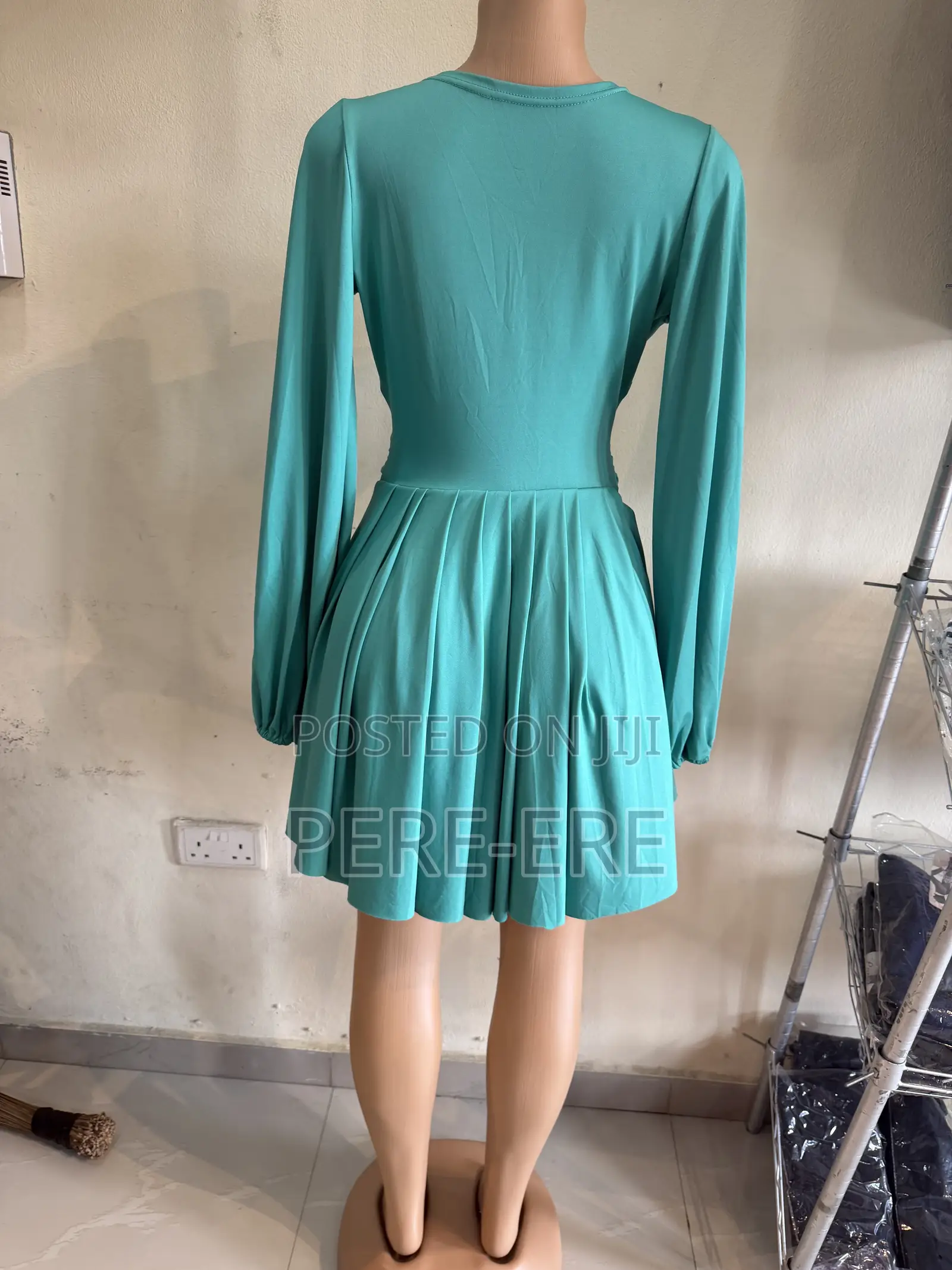 Elastic, Teal Mini/Short Dress