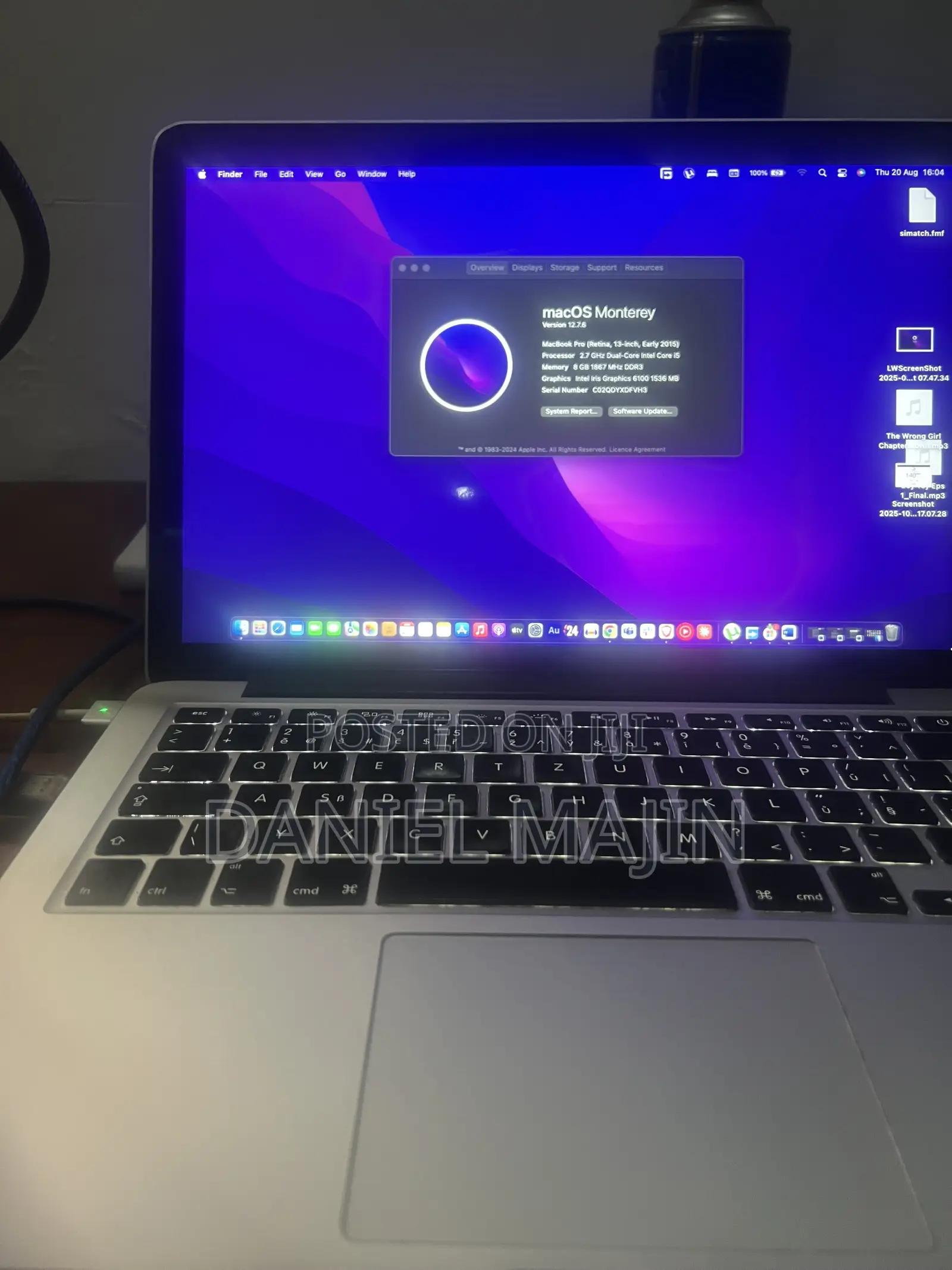 Laptop Apple MacBook Pro 2015 8GB Intel Core i5 SSD 128GB