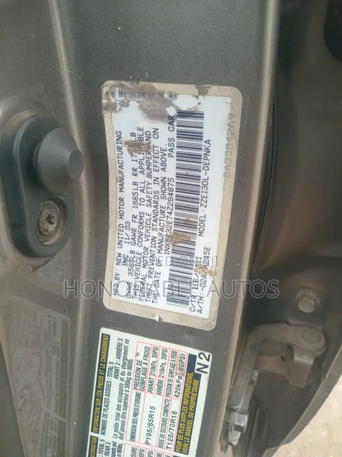 Toyota Corolla 2004 Gray