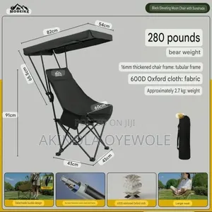 Folding Outdoor Moon Chair, Sunshade Canopy Portable Camping Chair