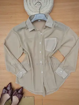 DW03 — Thrift Gorgeous Chiffon Shirt Blouse ✨  Bust: 22” UK Size: 18