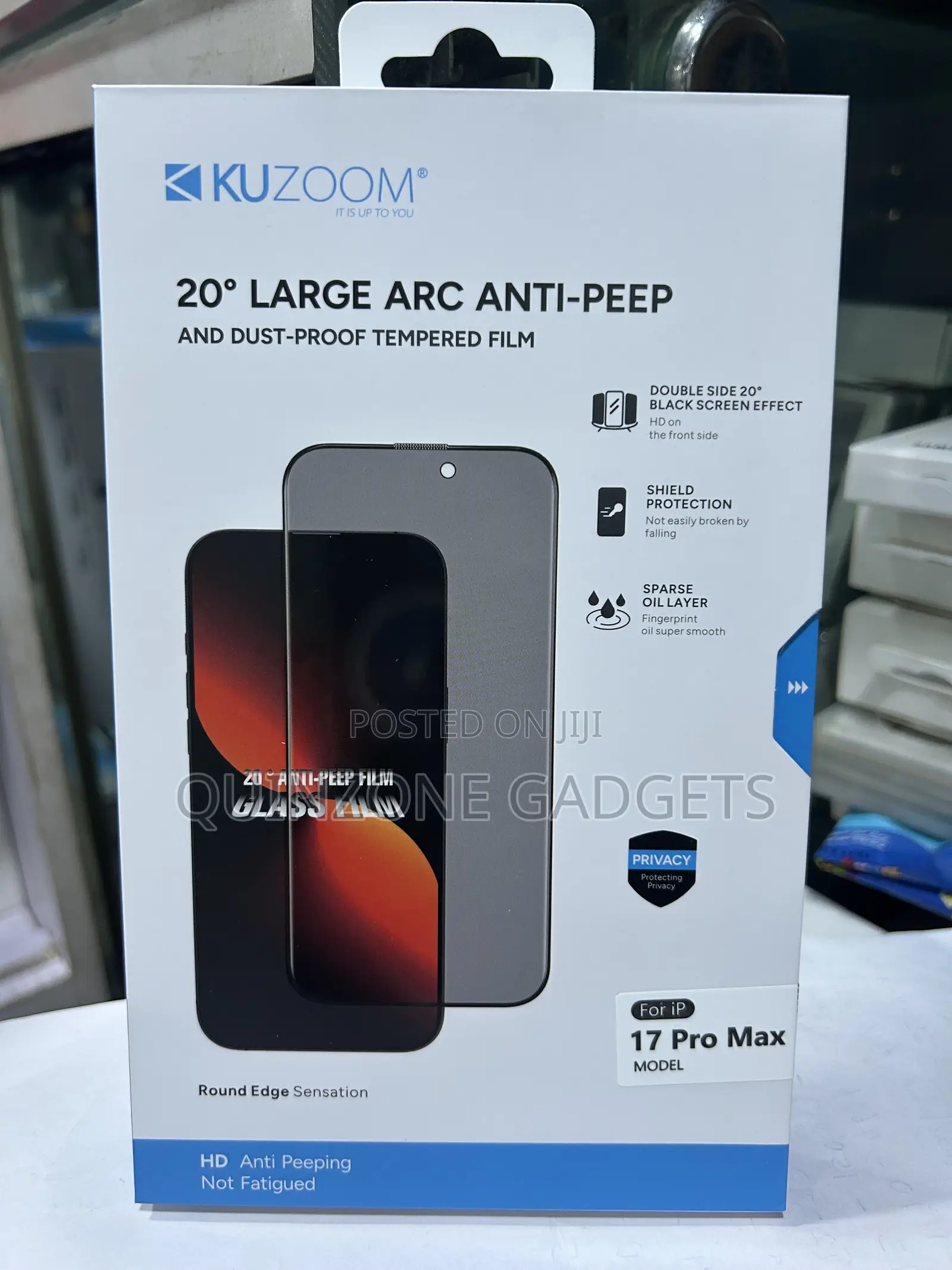 Kuzoom Privacy Protective Glass for iPhone 17 Pro Max