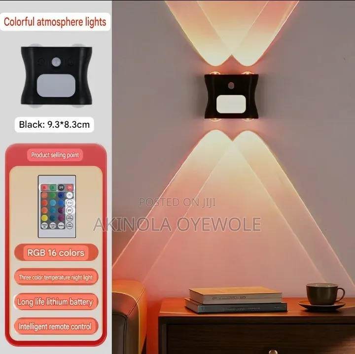 RGB Smart Atmosphere Wall Light With Motion Sensor & Remote Control