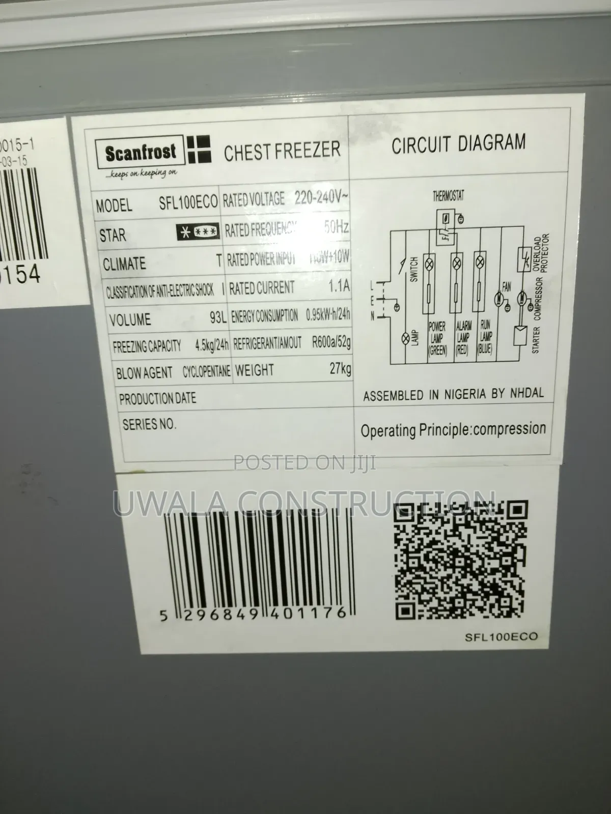Super Clean 93L Scan Frost Deep Freezer