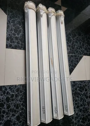 Used Clean Windows Blind, Grey and White, 40" Width, 65" Length.