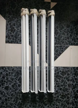 Used Clean Windows Blind, Grey and White, 40" Width, 65" Length.