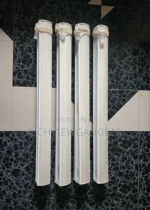 Used Clean Windows Blind, Grey and White, 40" Width, 65" Length.