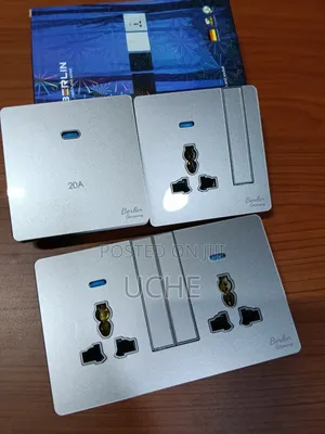 Berlin Glass Socket and Switches Gray Color