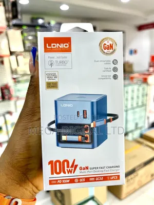 LDNIO Q16 100W GaN Desktop Fast Charger With Retractable Cables