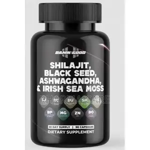 Shilajit,black Seed, Ashwagandha & Sea Moss 90 Capsules