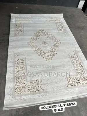 5x7fts of Cream and Gold Turkish Center Rugs