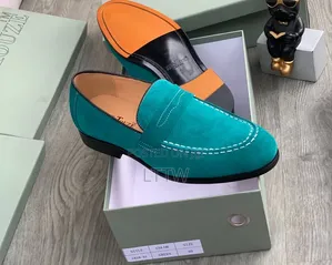 PIERRE LOU... Men’s Loafers Made in Italy Premium Suede Green