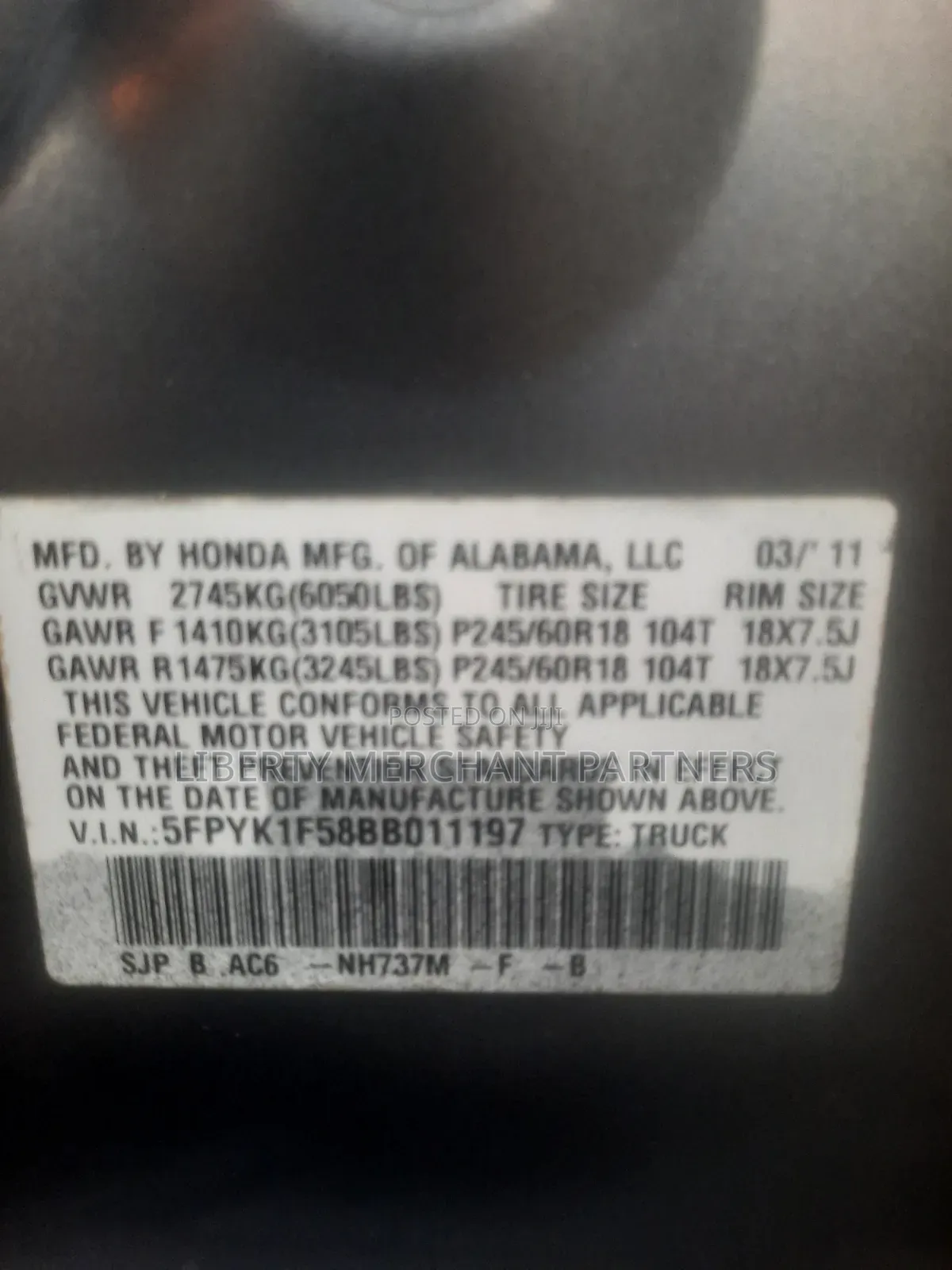 Honda Ridgeline RTS 2011 Gray