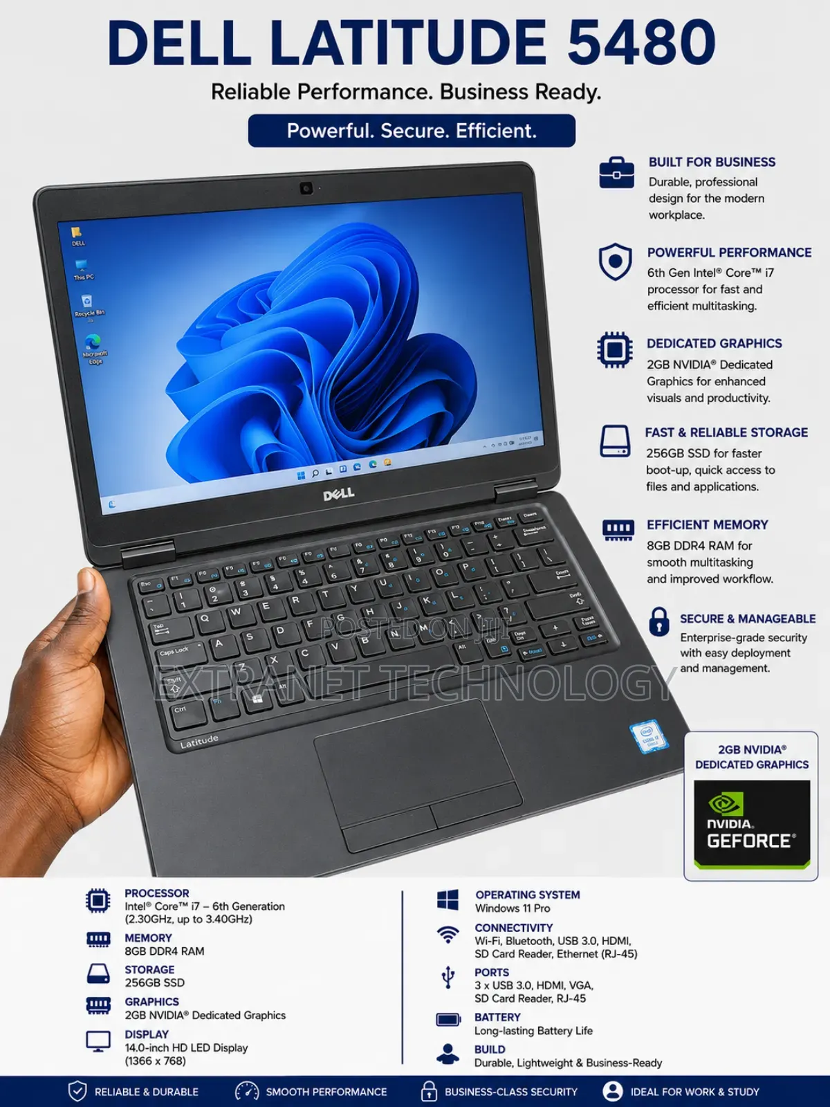 Laptop Dell Latitude 5480 8GB Intel Core i7 SSD 256GB