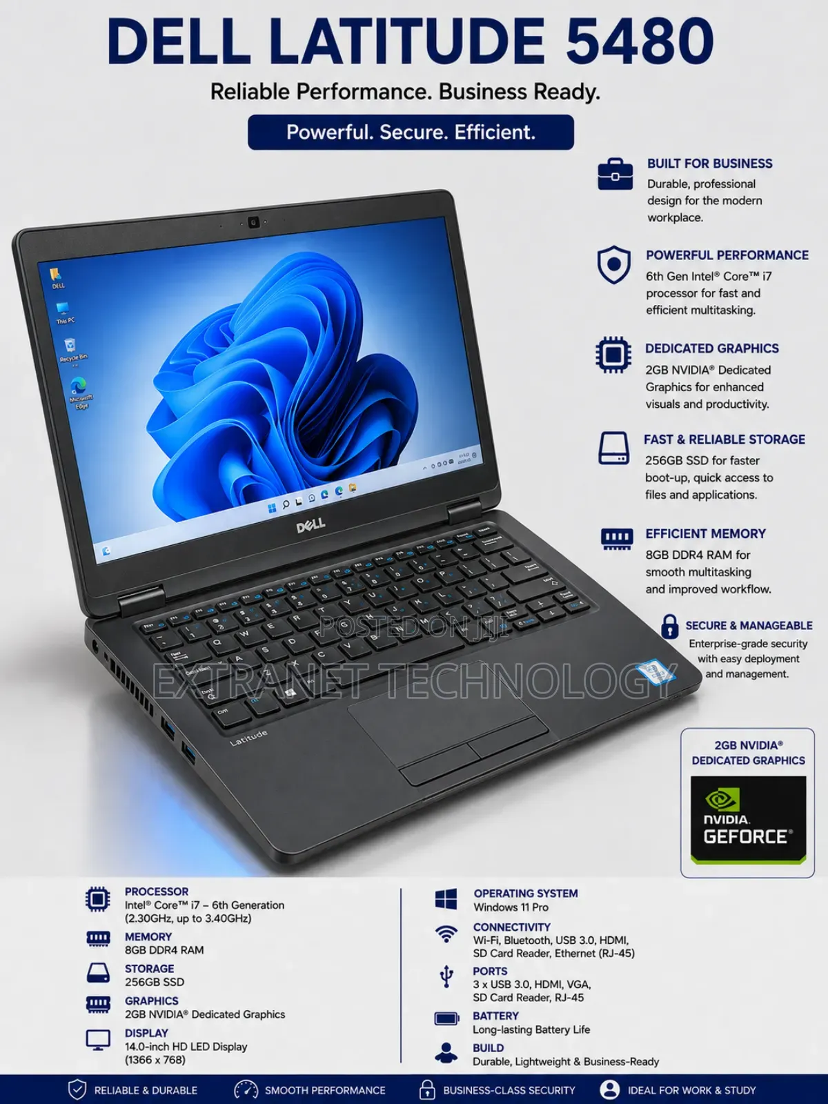 Laptop Dell Latitude 5480 8GB Intel Core i7 SSD 256GB