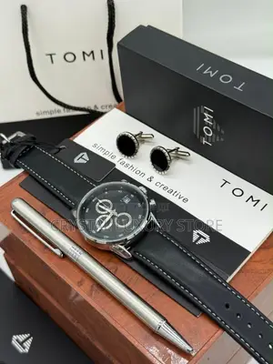 Tomi Quality Men Genuine Leather Wristwatch
