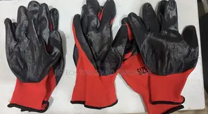 Red and Black Industrial Work Gloves