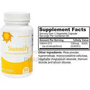 Vitamin D3 5000 Iu 90 Capsules Sunnify - Premium