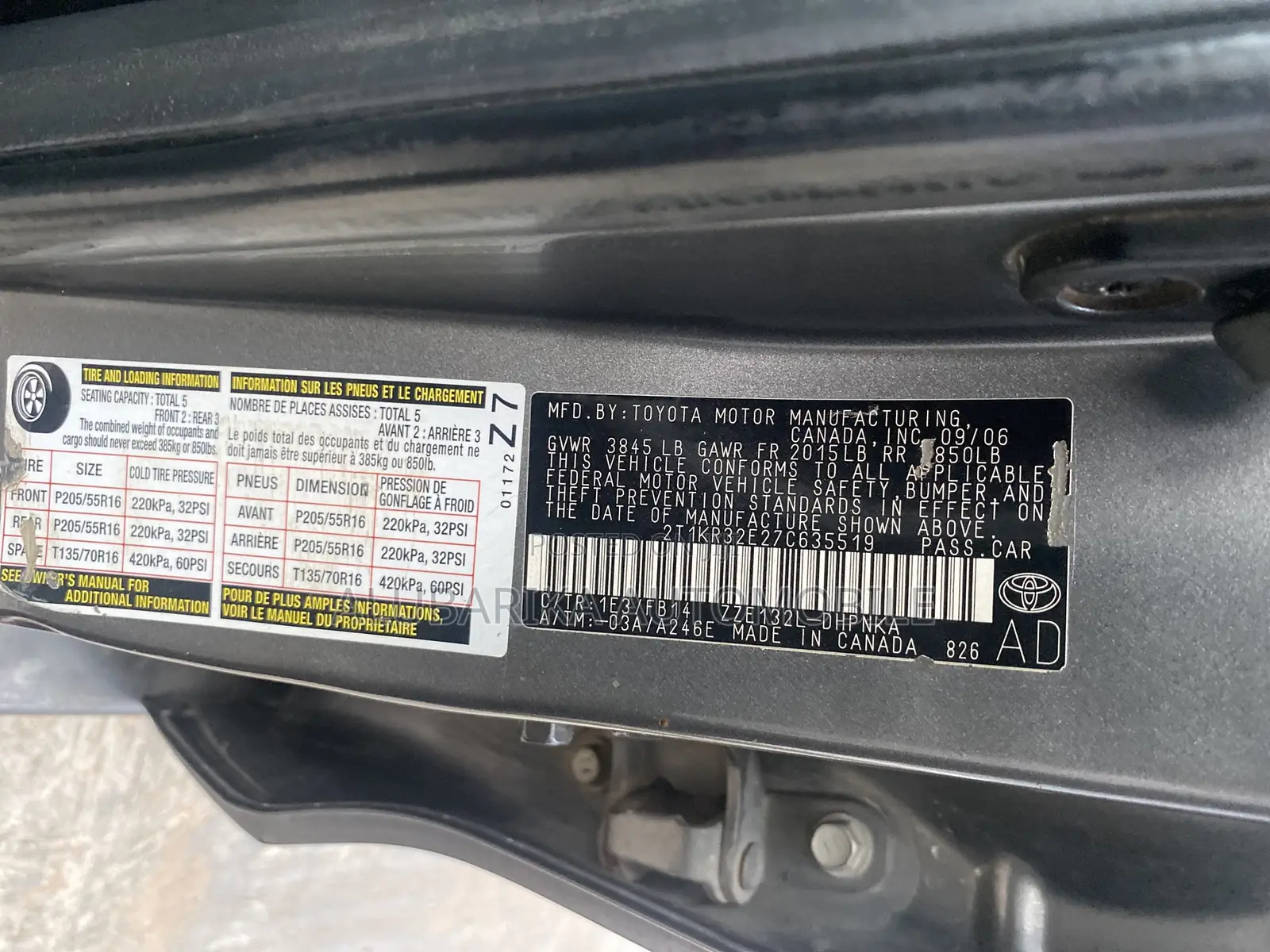 Toyota Matrix 2007 Gray