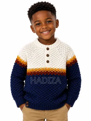 Navy Blue and Cream Sweater