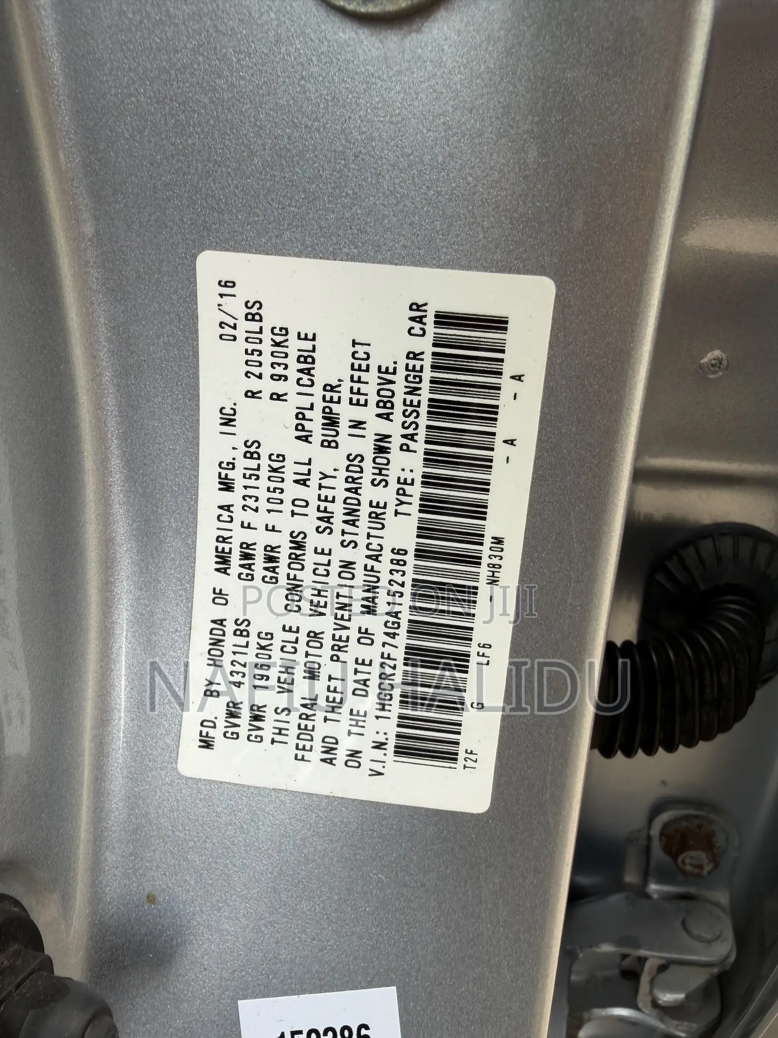 Honda Accord 2016 Silver