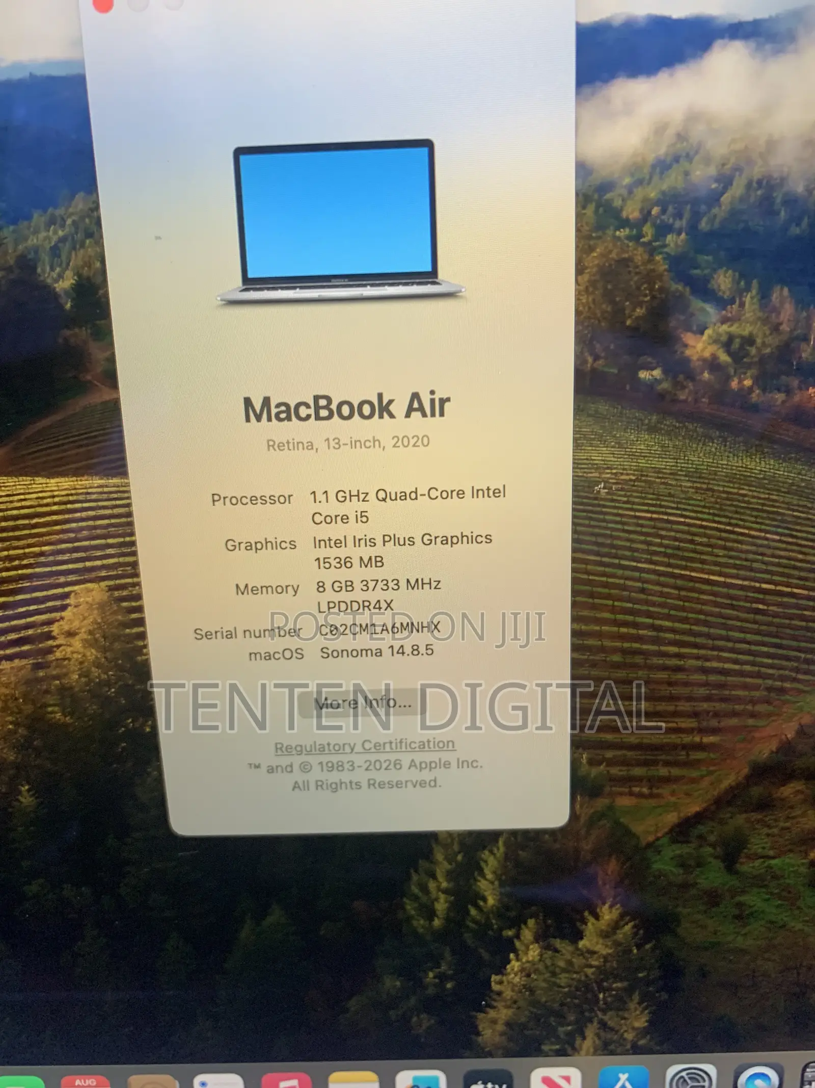 Laptop Apple MacBook Air 2020 8GB Intel Core i5 SSD 256GB