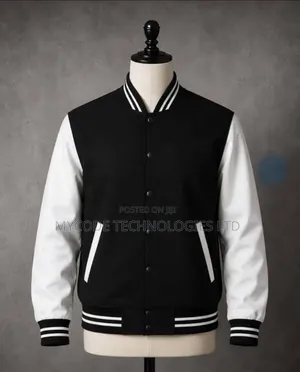 Unisex Varsity Jacket | Black & White Bomber Jacket