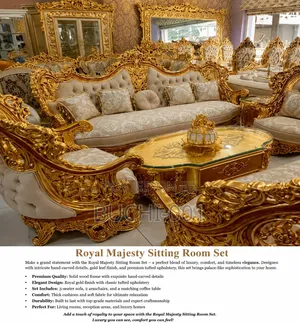 Royal Luxury Golden Sofa Set–premium Quality