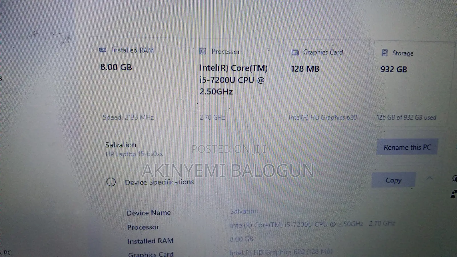 Laptop HP 15 8GB Intel Core i5 HDD 1T